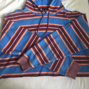 Stripped Urban Outfitters Cropped Hoodie